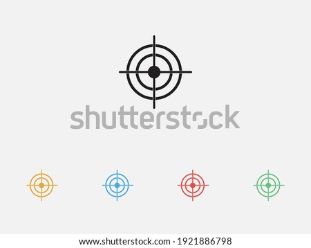 Target icon. Dartboard symbol. Vector illustration icon. Simple icon. Set of colorful flat design icons
