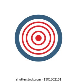 Target icon. Darts target symbol. Aim button. Flat vector concept illustration isolated on white background