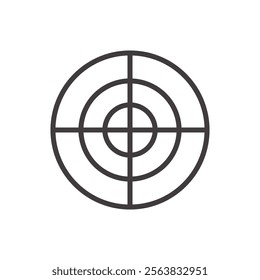 Target Icon Depicting a Bullseye Symbol in Black and White