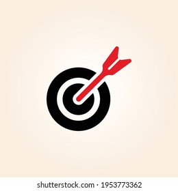 Design für Zielsymbol. Icon Design anstreben.