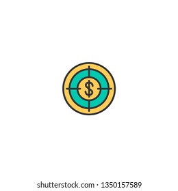 Target icon design. Marketing icon vector illustration