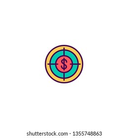 Target icon design. Marketing icon vector illustration