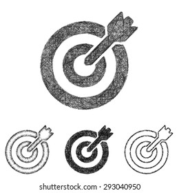 Target icon design set - sketch line art