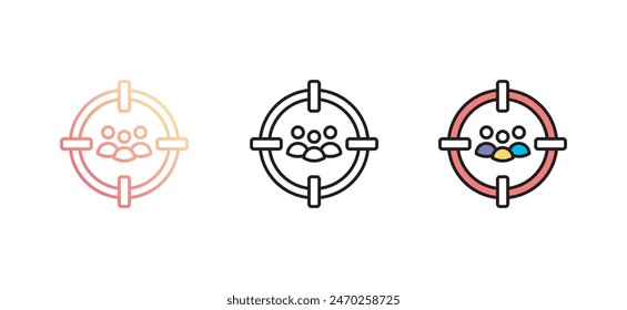 Ziel-Icon-Design mit weißem Hintergrund Stock-Illustration
