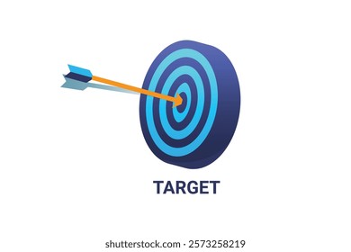 Target Icon Design in a white background in blue color. 