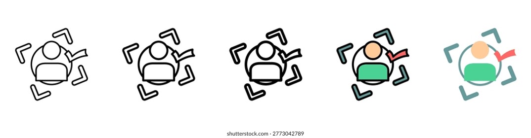 Target Icon With Differences and Colors Style Illustration