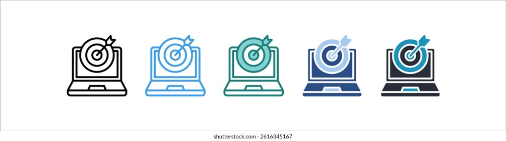 Target Icon In Different Style Vector