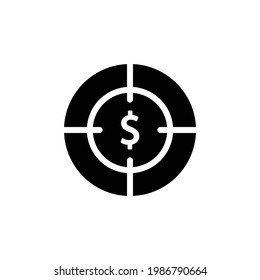 Target icon with dollar. Business target. Business symbol. simple illustration. Editable stroke. Design template vector