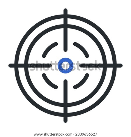 target icon duocolor grey blue colour military vector army element and symbol perfect.