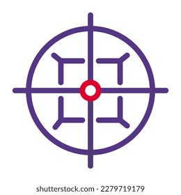 Ziel-Icon duocolor Stil rot violett Farbe Militär-Illustration Vektorargewalt Element und Symbol perfekt. Symbol aus der modernen Kollektion für Web.