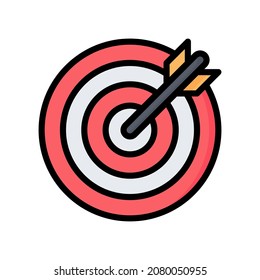 Target Icon, Filled Line style icon vector illustration, Suitable for website, mobile app, print, presentation, infographic and any other project.