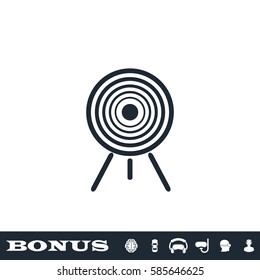 Target icon flat. Black pictogram on white background. Vector illustration symbol and bonus button