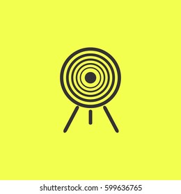 Target icon flat. Black pictogram on white background. Vector illustration symbol and bonus button