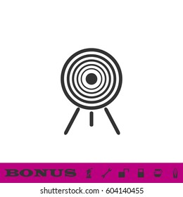 Target icon flat. Black pictogram on white background. Vector illustration symbol and bonus button