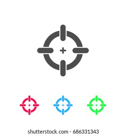 Target icon flat. Color pictogram on white background. Vector illustration symbol and bonus icons