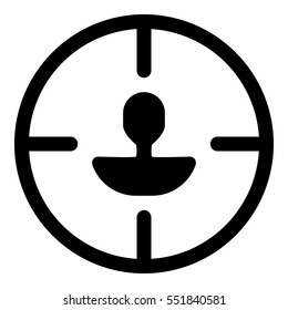 Target icon - Flat design, glyph style icon - Filled black