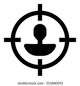 Target icon - Flat design, glyph style icon - Filled black