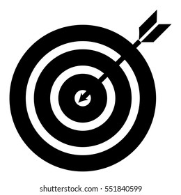 Target icon - Flat design, glyph style icon - Filled black