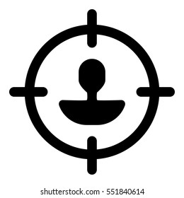 Target icon - Flat design, glyph style icon - Filled black