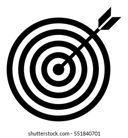 Target icon - Flat design, glyph style icon - Filled black