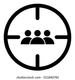 Target icon - Flat design, glyph style icon - Filled black