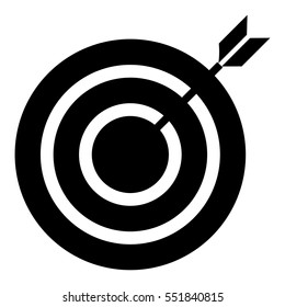 Target icon - Flat design, glyph style icon - Filled black