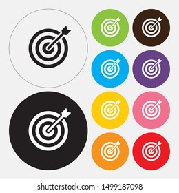 Target icon, flat design style
