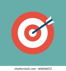 Target icon in a flat design. Vector illustration