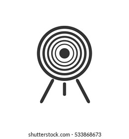 Target icon flat. Illustration isolated on white background. Vector grey sign symbol