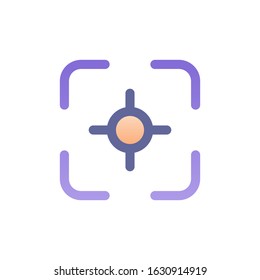 Target icon  flat outline glyph interface 
