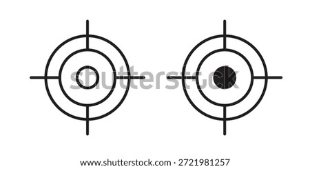 Target icon flat simple icon. Liner version - stock vector.