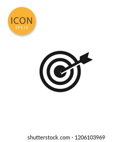 Target icon flat style in black color vector illustration on white background.