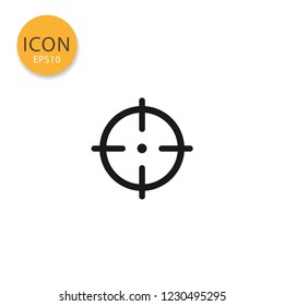 Target icon flat style in black color vector illustration on white background.