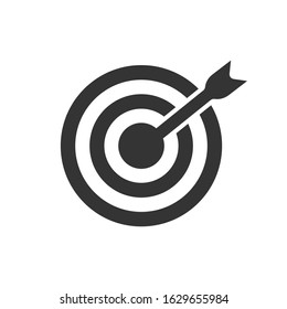 Target Icon in flat style isolated on white background. Aim symbol for web site design, logo, app. Vector illustration.