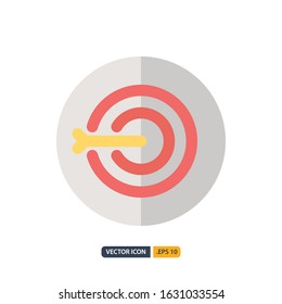 target icon in Flat style isolated on white background. for your web site design, logo, app, UI. Vector graphics illustration and editable stroke. EPS 10.