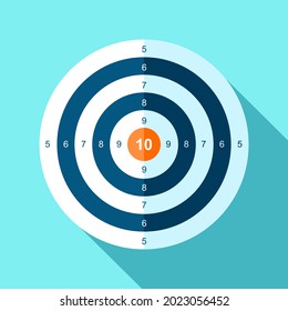 Target icon in flat style on color background. Center aim. Vector design element for you business projects