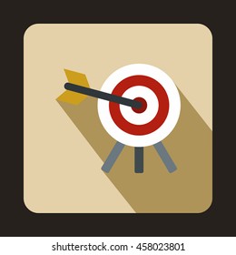 Target icon in flat style on a beige background