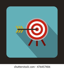 Target icon in flat style on a baby blue background