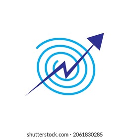 Up Target icon flat. symbol for web site Computer and mobile vector illustration