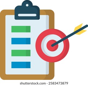 Target Icon Flat Vector Illustration
