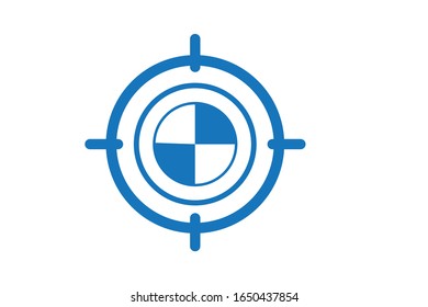 target icon, focus icon vector blue version