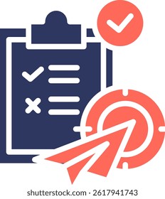 Target Icon Glyph Color Vector Illustration