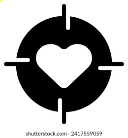 target icon with glyph style and pixel perfect base. Suitable for website design, logo, app and UI. Based on the size of the icon in general, so it can be reduced.