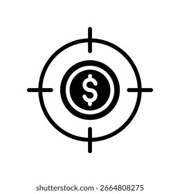 Target Icon Glyph Vector Illustration