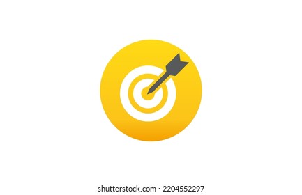 Target Icon, goal. Arrow symbol Logo, button design. Marketing strategy sign, Vector illustration