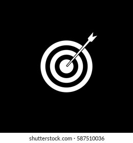 Target icon, target goal, target arrow vector illustration on black background