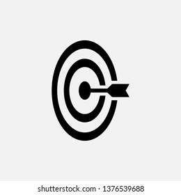 Target Icon. Goal, Focus. Aim, Dart Board Symbol for Info Graphic, Design Elements, Websites, Presentation and Application - Vector.