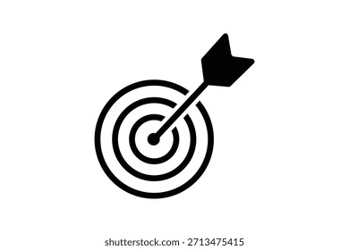 Ziel-Symbol. Zielsymbolsatz. Isolierte Zielvektorgruppe. Linienzielsymbol. Dart-Linie. Zielzeichen. Vektor