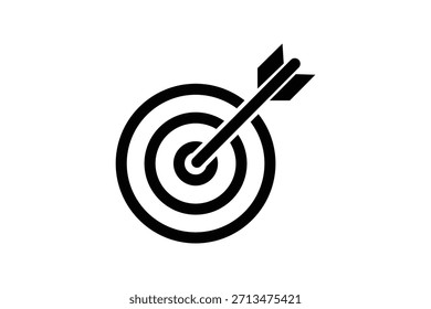 Ziel-Symbol. Zielsymbolsatz. Isolierte Zielvektorgruppe. Linienzielsymbol. Dart-Linie. Zielzeichen. Vektor