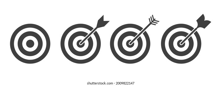 Target Icon. Goal Sign. Dartboard Symbol. Bullseye Logo. Business Success Way, Investment Goal, Marketing Challenge, Financial Strategy, Purpose Achievement, Focus Objective Concept. 3d Vector